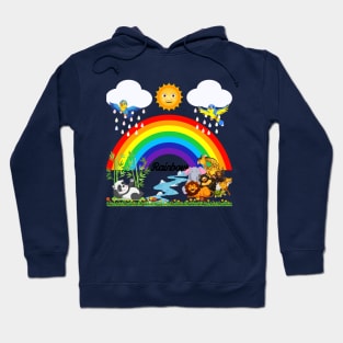 Rainbow And Animals Hoodie